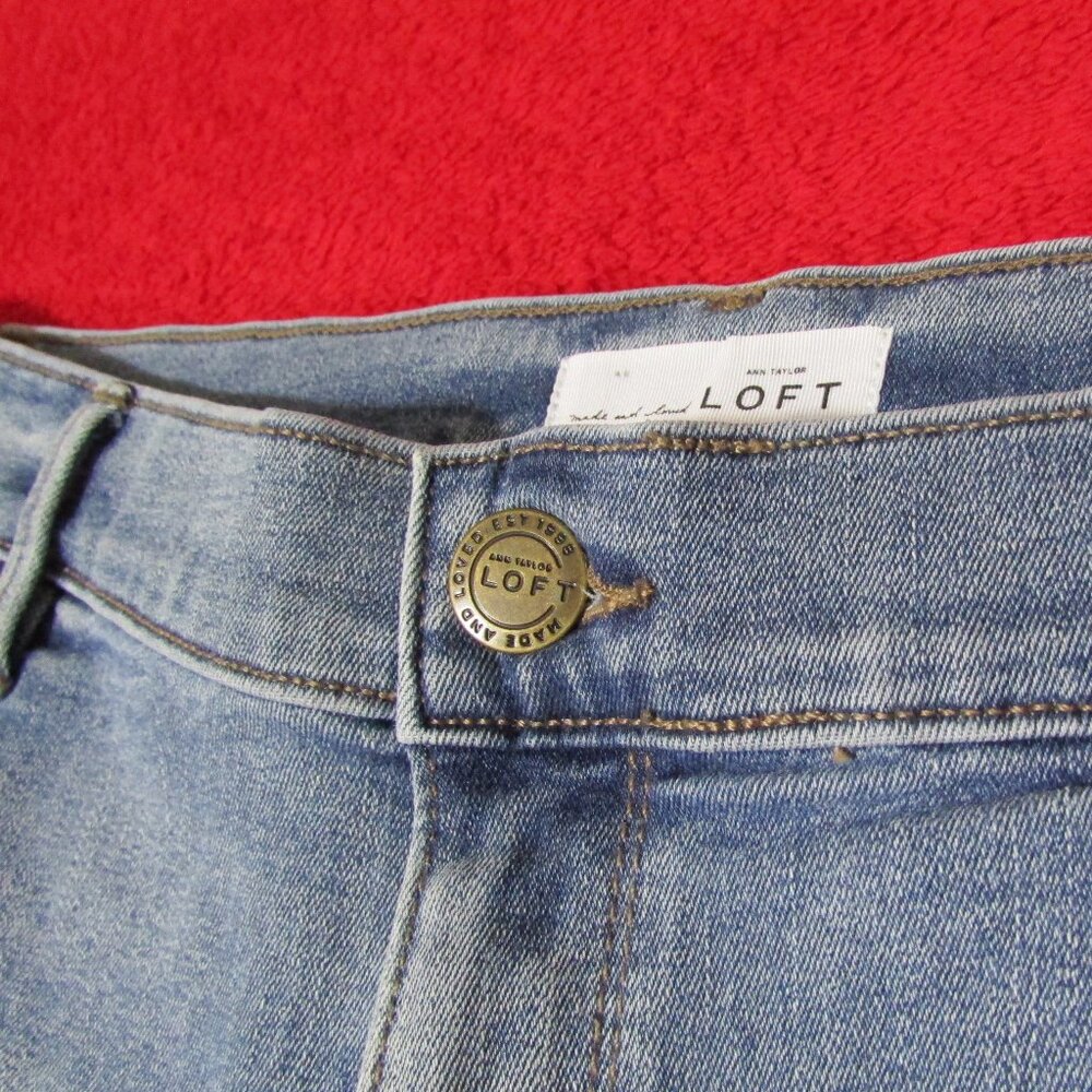 Ann Taylor Cut Off Jean Shorts Stretch Medium Blue - Picture 3 of 10